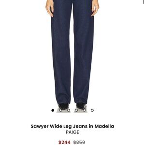 PAIGE Madella Wide Leg Jeans - Deep Blue